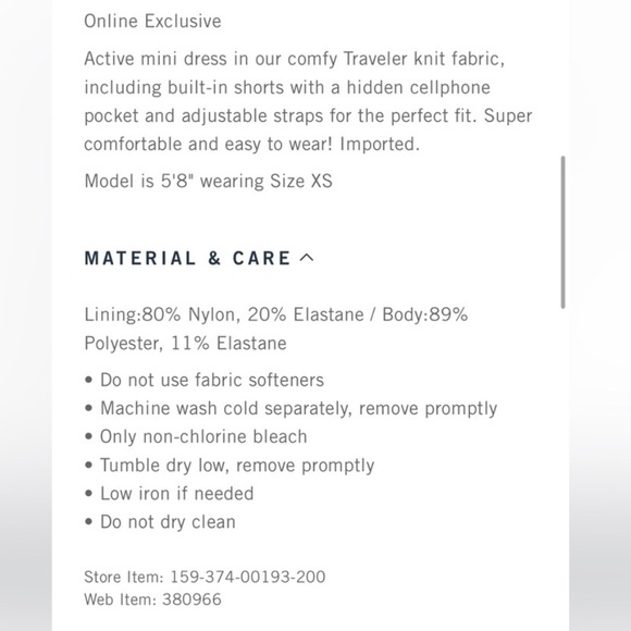 Abercrombie & Fitch Traveler Athletic Mini‎ Dress Size S Navy White Trim - Picture 10 of 10